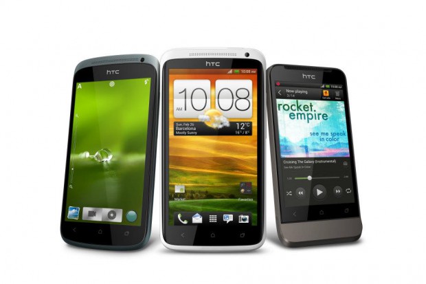 HTC One X (Mitte), One S (l.) und One V (r.)
